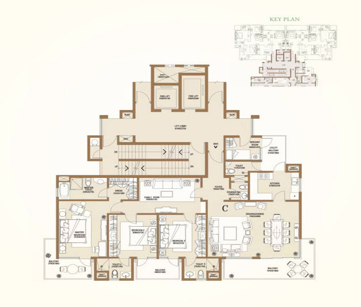 Emaar Emerald Estate 2 BHK + 2T 1280 Sq.ft.